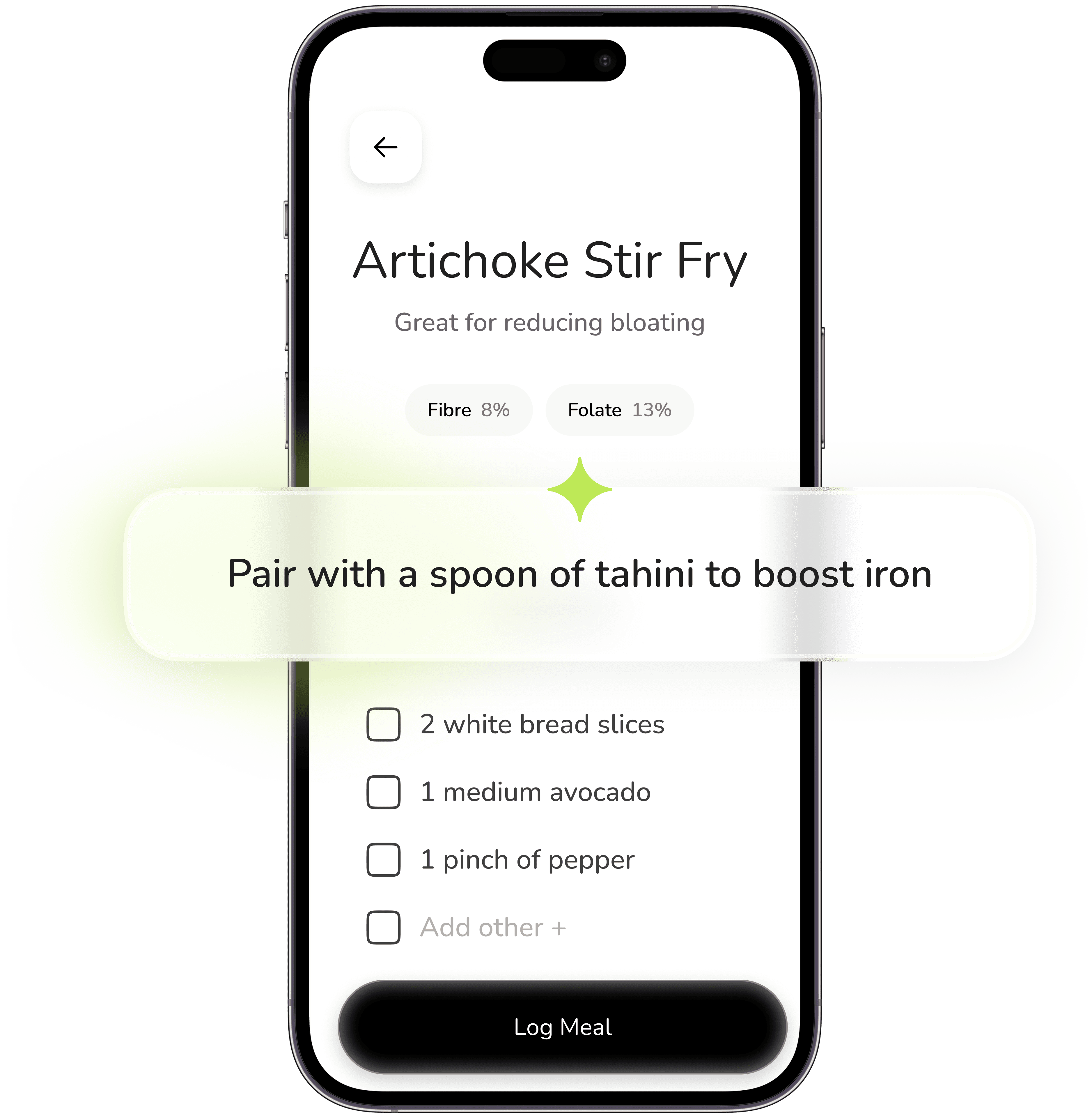 Mira AI pregnancy nutrition mobile interface